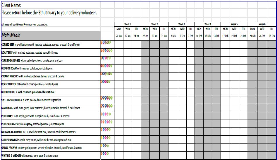 Sample Order Form Sample Order Form